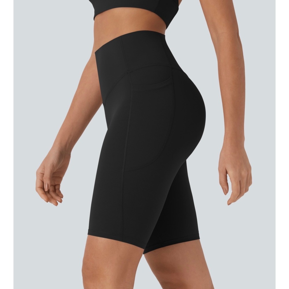 Halara UltraSculpt High Waisted Tummy Control Pocket Shaping Biker Shorts 9" XL